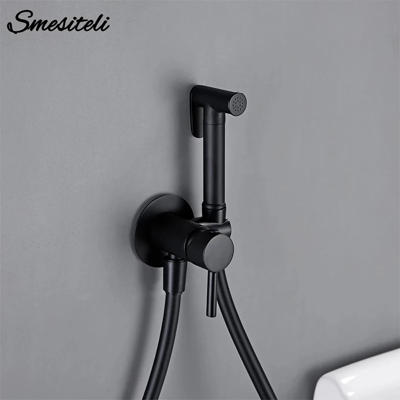 Bidet Sprayer Toilet Faucet Smesiteli Black Brass Hand-held Wall-mounted Mixer Hot And Cold Water With Hose Bathroom Kitchen
Bidet Sprayer Toilet Faucet Smesiteli Black Brass Hand-held Wall-mounted Mixer Hot And Cold Water With Hose Bathroom Kitchen