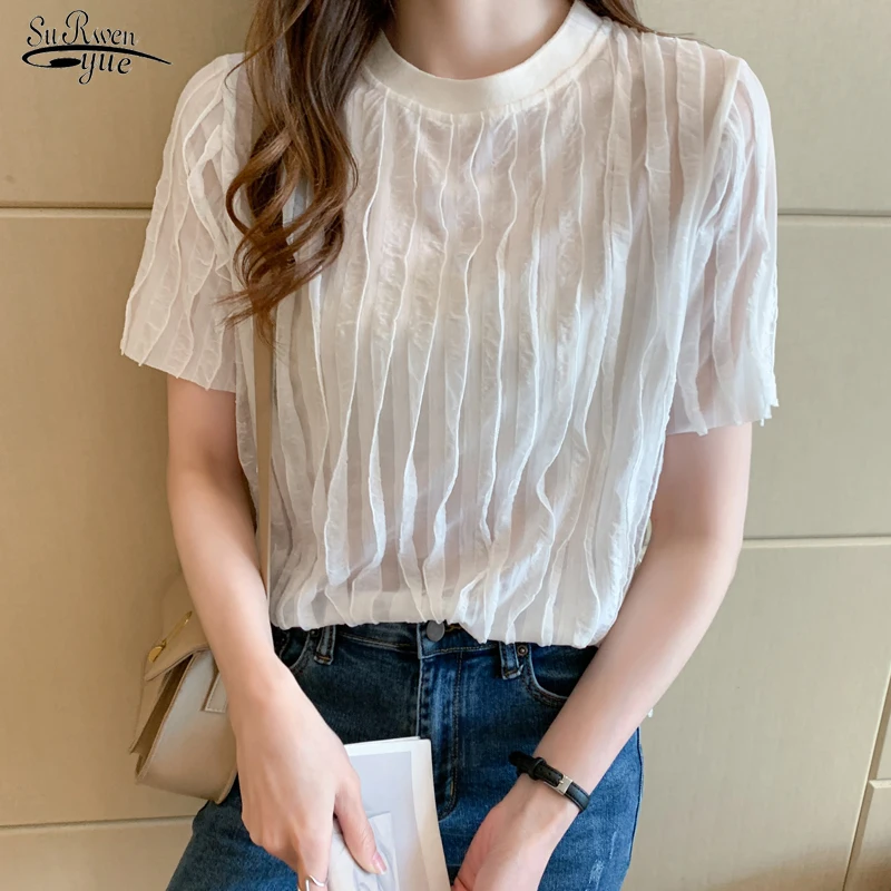 Blusas Summer New 2022Short Sleeve Women Blouse and Tops Casual Loose O Neck Women Shirts Fashion Pleated Female Clothing 14348
Blusas Summer New 2022Short Sleeve Women Blouse and Tops Casual Loose O Neck Women Shirts Fashion Pleated Female Clothing 14348