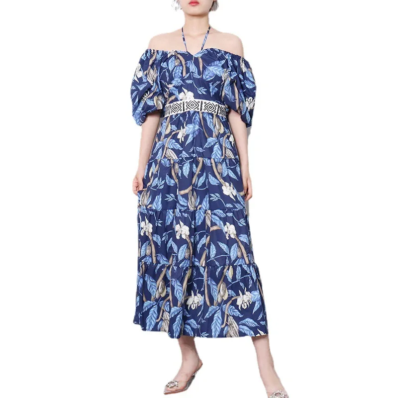 Summer Vintage Printed Chiffon High Waist Midi Dress Women Sexy Backless Halter Puff Sleeve Dress Party Beach Fashion Clothing
Summer Vintage Printed Chiffon High Waist Midi Dress Women Sexy Backless Halter Puff Sleeve Dress Party Beach Fashion Clothing
