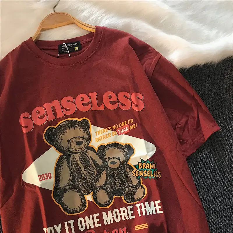 Cool cartoon Y2K Unisex cute bear loose girls Summer Fashion printed Funny Short-Sleeves oversized Streetwear casual Wild tops
Cool cartoon Y2K Unisex cute bear loose girls Summer Fashion printed Funny Short-Sleeves oversized Streetwear casual Wild tops