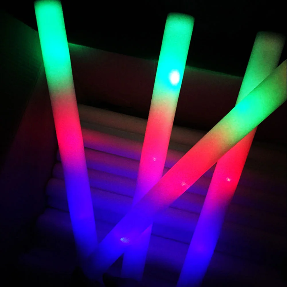 5Pcs DJ Flashing Glowing Stick Concert Party Rave LED Light Wands Foam Batons Glow in the Dark Toy Novelty toy for children gift | Игрушки и