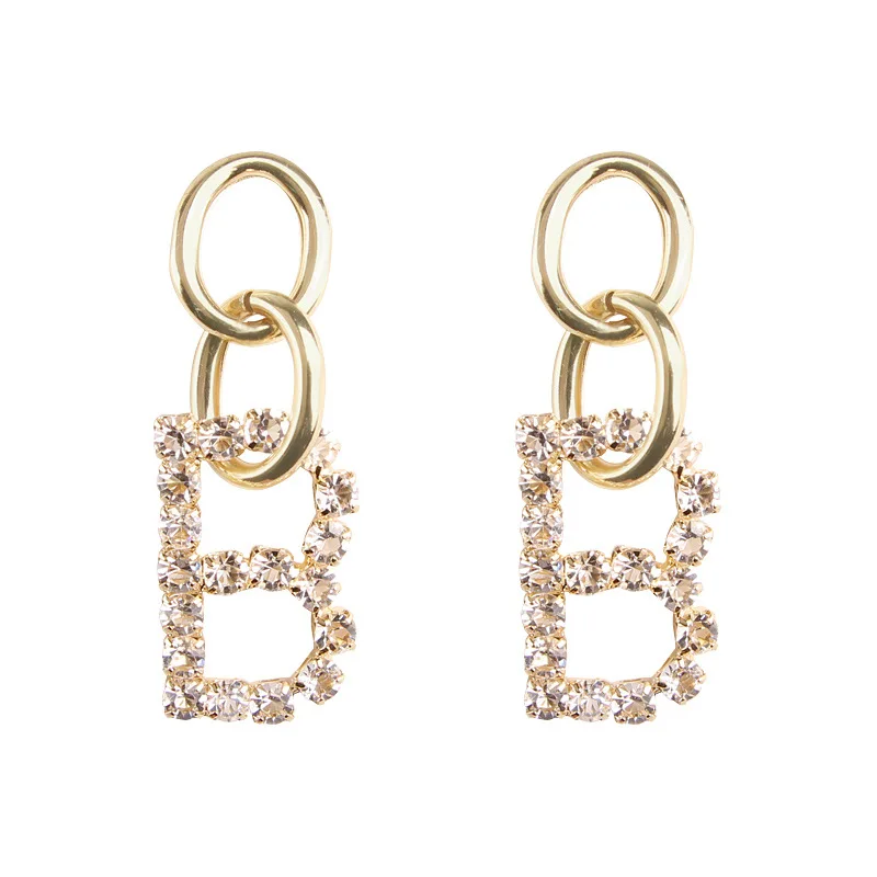 European and American Zircon Letter B Earrings Female Cold Wind Trendy Fashionable Earring for Girls Shiny Jewelry Gifts
European and American Zircon Letter B Earrings Female Cold Wind Trendy Fashionable Earring for Girls Shiny Jewelry Gifts