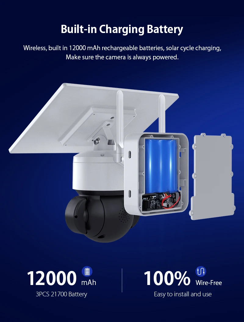 2022 4G Camear solar Panel Battery Security Camera Outdoor PTZ Wifi Camera PIR Detection Support Echo Smart Security
2022 4G Camear solar Panel Battery Security Camera Outdoor PTZ Wifi Camera PIR Detection Support Echo Smart Security