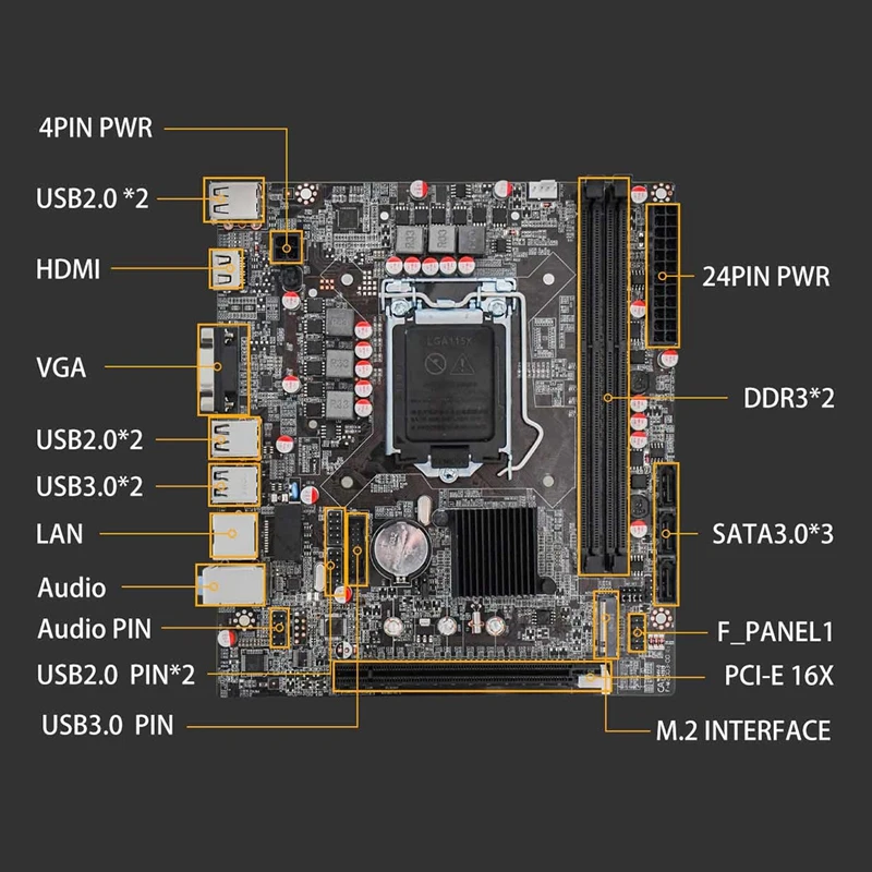 H310B3 Gaming Motherboard DDR3 32G LGA1151-Pin for I3/I5/I7 and the Arena Pentium Series 6/7/8/9 1066/1333/1600MHz
H310B3 Gaming Motherboard DDR3 32G LGA1151-Pin for I3/I5/I7 and the Arena Pentium Series 6/7/8/9 1066/1333/1600MHz