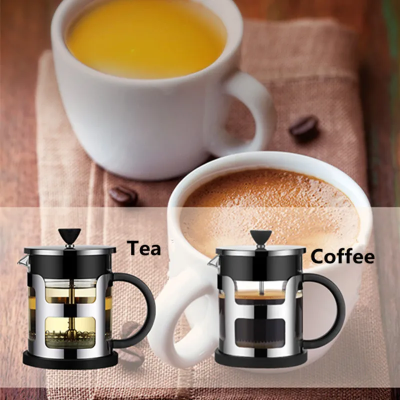 French Press Coffee/Tea Pots Coffee Brewer Pot Coffee Maker Kettle 600ML Stainless Steel Glass Thermos For Coffee/tea Drinkware
French Press Coffee/Tea Pots Coffee Brewer Pot Coffee Maker Kettle 600ML Stainless Steel Glass Thermos For Coffee/tea Drinkware