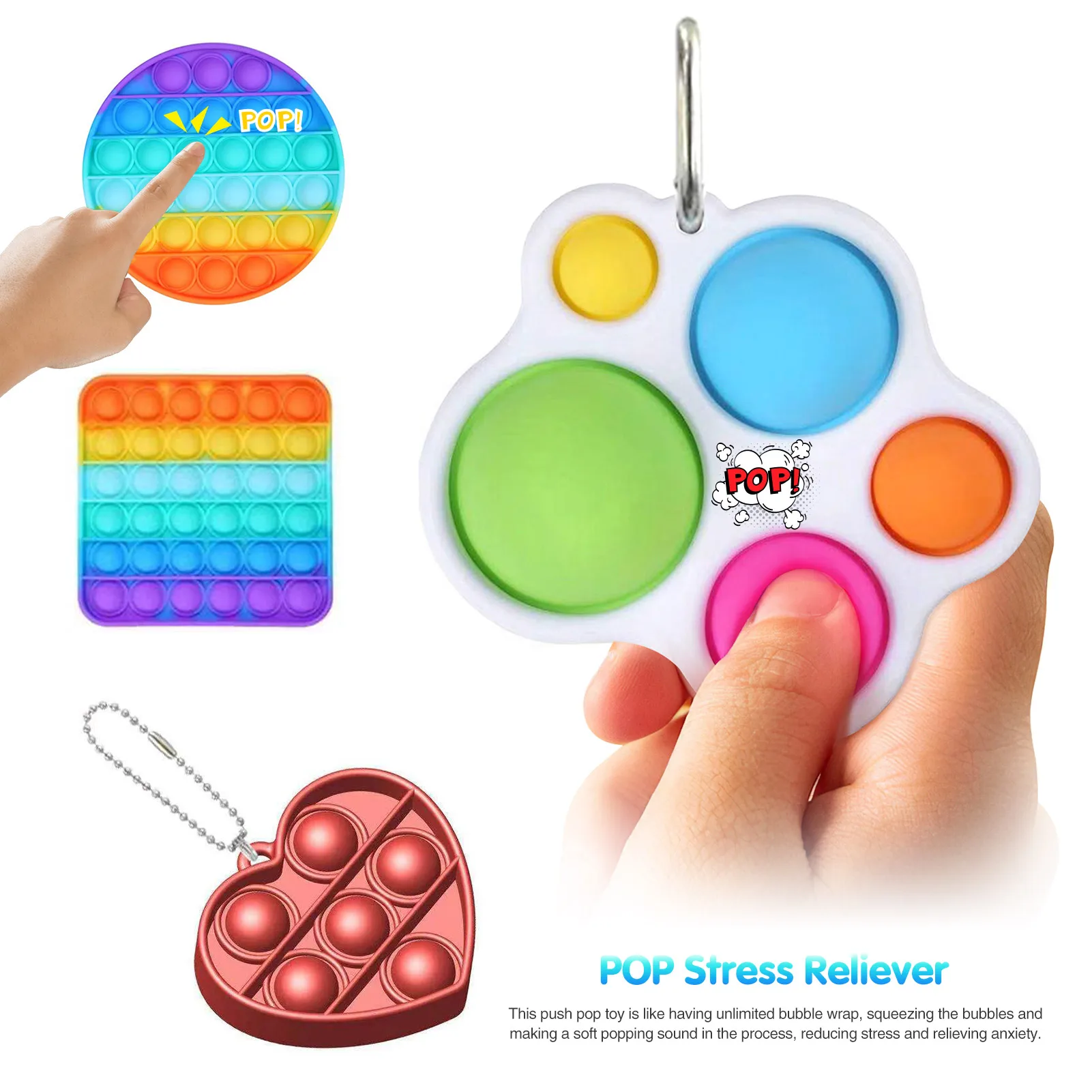 

Sensory Toy Set Durable Decompression Sress Reliver Toy Fidget Squishy Decompression Squeeze Antistress Figet Stress Popper Toy
