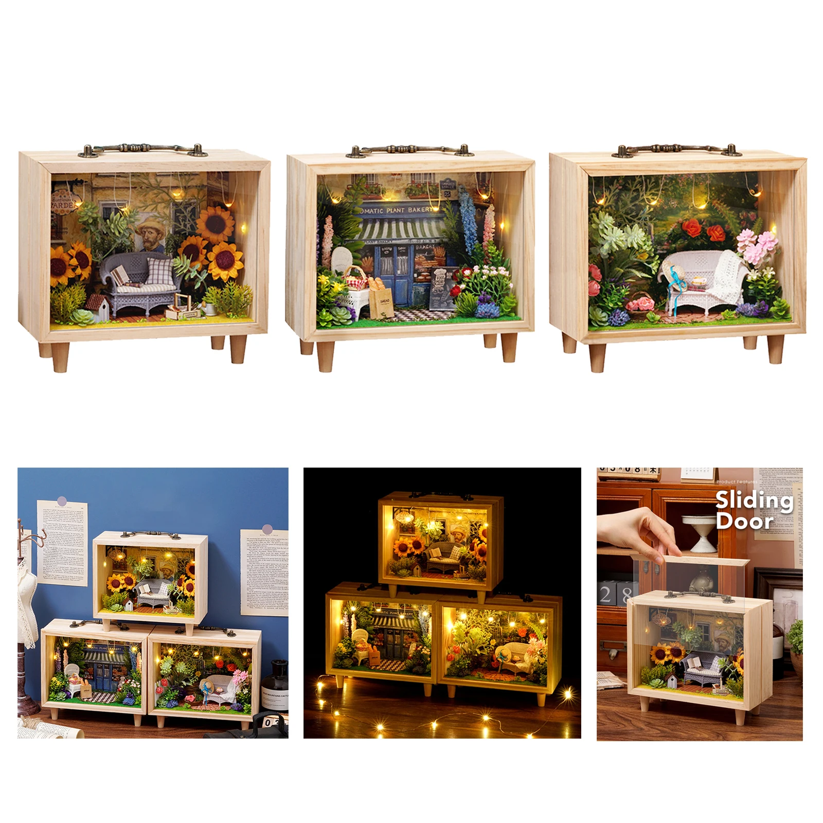 

Набор миниатюрной мебели для кукольного домика «сделай сам», деревянный кукольный домик, подарок для детей светодиодный светильник кой