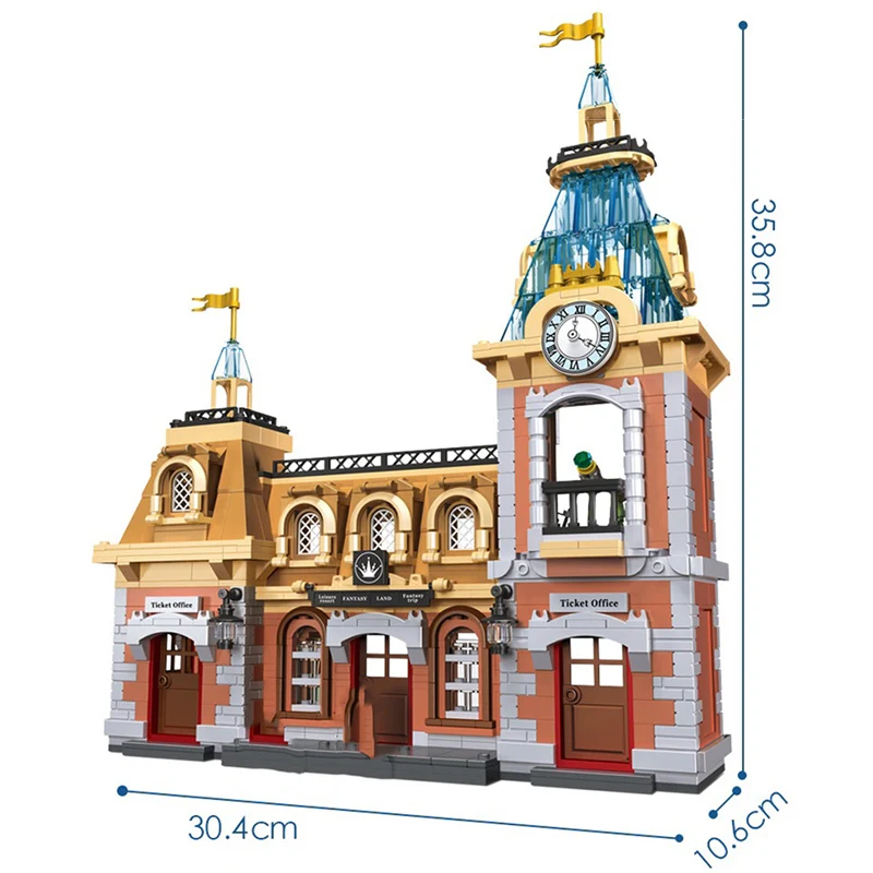 City Series 1046pcs Fantasy Park Ticket Office Model Building Blocks Bell Tower With 3 Figures Bricks Toys Xmas Gifts For Kids
City Series 1046pcs Fantasy Park Ticket Office Model Building Blocks Bell Tower With 3 Figures Bricks Toys Xmas Gifts For Kids
