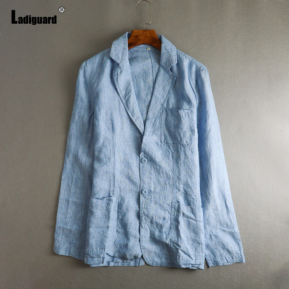 Ladiguard Men Cotton Linen Blazers Lapel Collar retro Jacket Fashion Tops Outerwear Autumn Casual Blazers Mens Clothing 2021
Ladiguard Men Cotton Linen Blazers Lapel Collar retro Jacket Fashion Tops Outerwear Autumn Casual Blazers Mens Clothing 2021