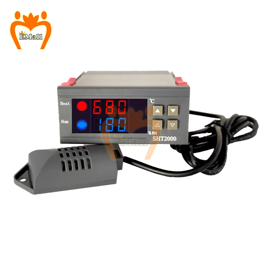 SHT2000 AC110V-220V DC12V Digital Temperature Sensor Humidity Controller For Fridge Thermostat Humidistat Thermometer Hygrometer
SHT2000 AC110V-220V DC12V Digital Temperature Sensor Humidity Controller For Fridge Thermostat Humidistat Thermometer Hygrometer