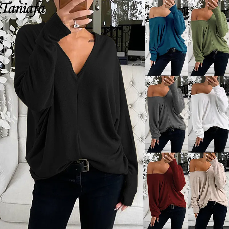 Autumn Winter Fashion Women's Casual Solid Colors Drop Sleeves V Neck Pullover Blouse Loose T-shirt Tops
Autumn Winter Fashion Women's Casual Solid Colors Drop Sleeves V Neck Pullover Blouse Loose T-shirt Tops