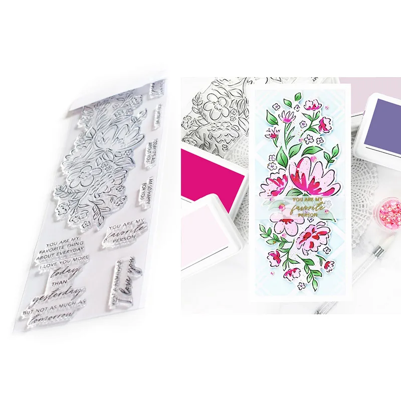 You Are My Favorite Sentiment Floral 2021 New Transparent Slimline Stamps and Dies for DIY Scrapbooking Paper Card Making Crafts
You Are My Favorite Sentiment Floral 2021 New Transparent Slimline Stamps and Dies for DIY Scrapbooking Paper Card Making Crafts