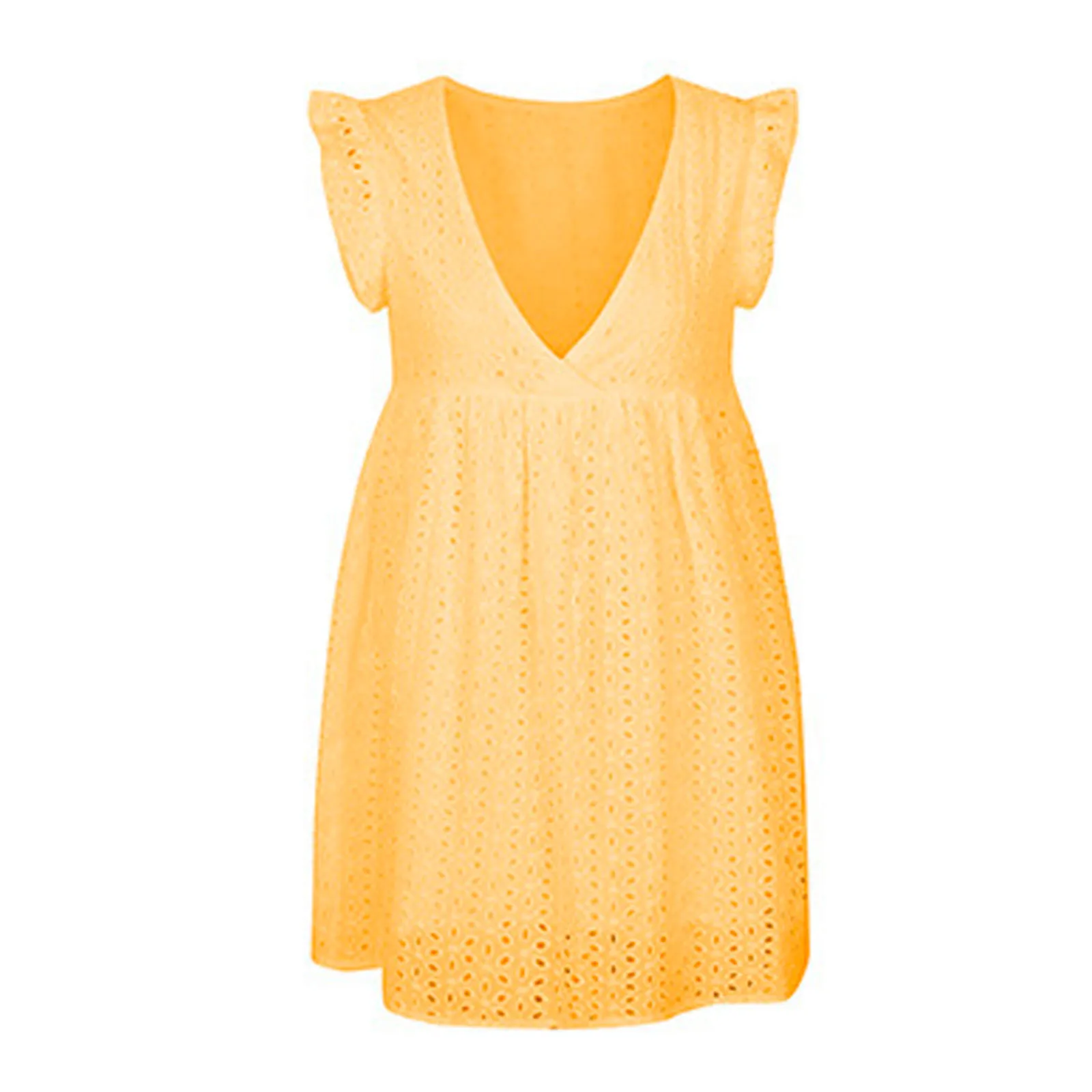 Solid Hollow Out Short Dress Women New Sexy V Neck Butterfly Sleeve Hollow Lace Dress Casual Loose Summer Women Dress 2021
Solid Hollow Out Short Dress Women New Sexy V Neck Butterfly Sleeve Hollow Lace Dress Casual Loose Summer Women Dress 2021