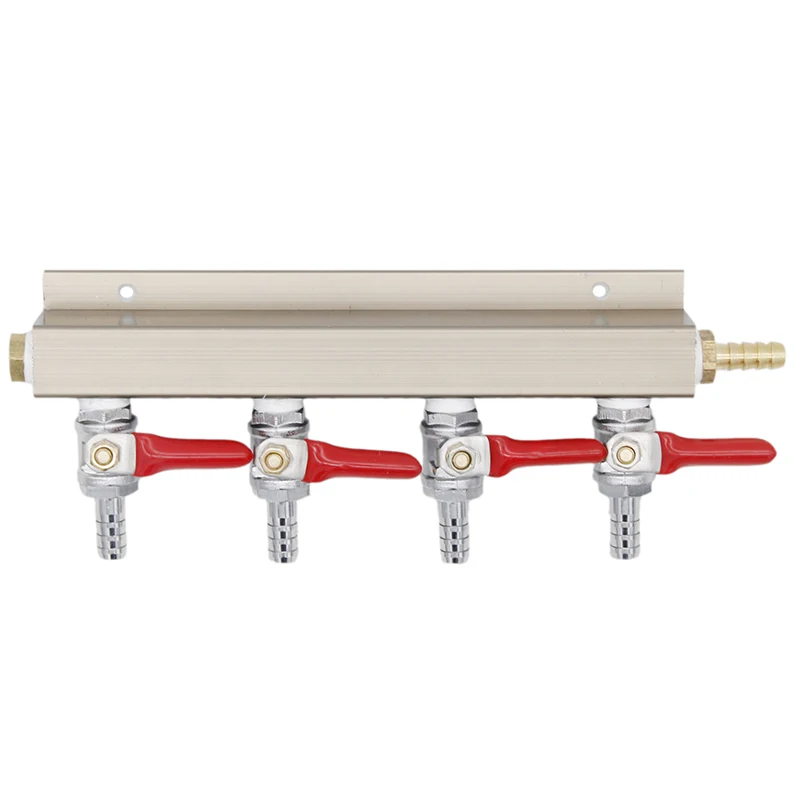 4 Way Manifold 5/16"(7.9mm) Barbed Ball Valve with Check Valve 5/16" Barbed Inlet 1/4" Plug Lead Free
4 Way Manifold 5/16"(7.9mm) Barbed Ball Valve with Check Valve 5/16" Barbed Inlet 1/4" Plug Lead Free