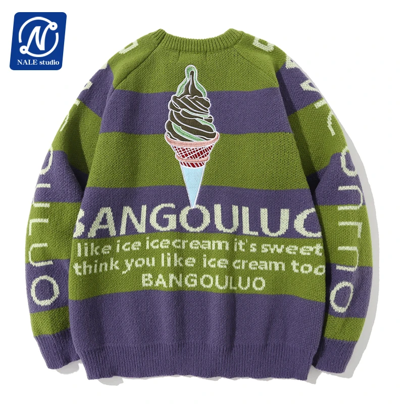 Мужской свитер в полоску с мороженым, теплый Хлопковый вязаный пуловер в стиле ретро, корейская мода, свитер с круглым вырезом для пар, женск...
Мужской свитер в полоску с мороженым, теплый Хлопковый вязаный пуловер в стиле ретро, корейская мода, свитер с круглым вырезом для пар, женск...