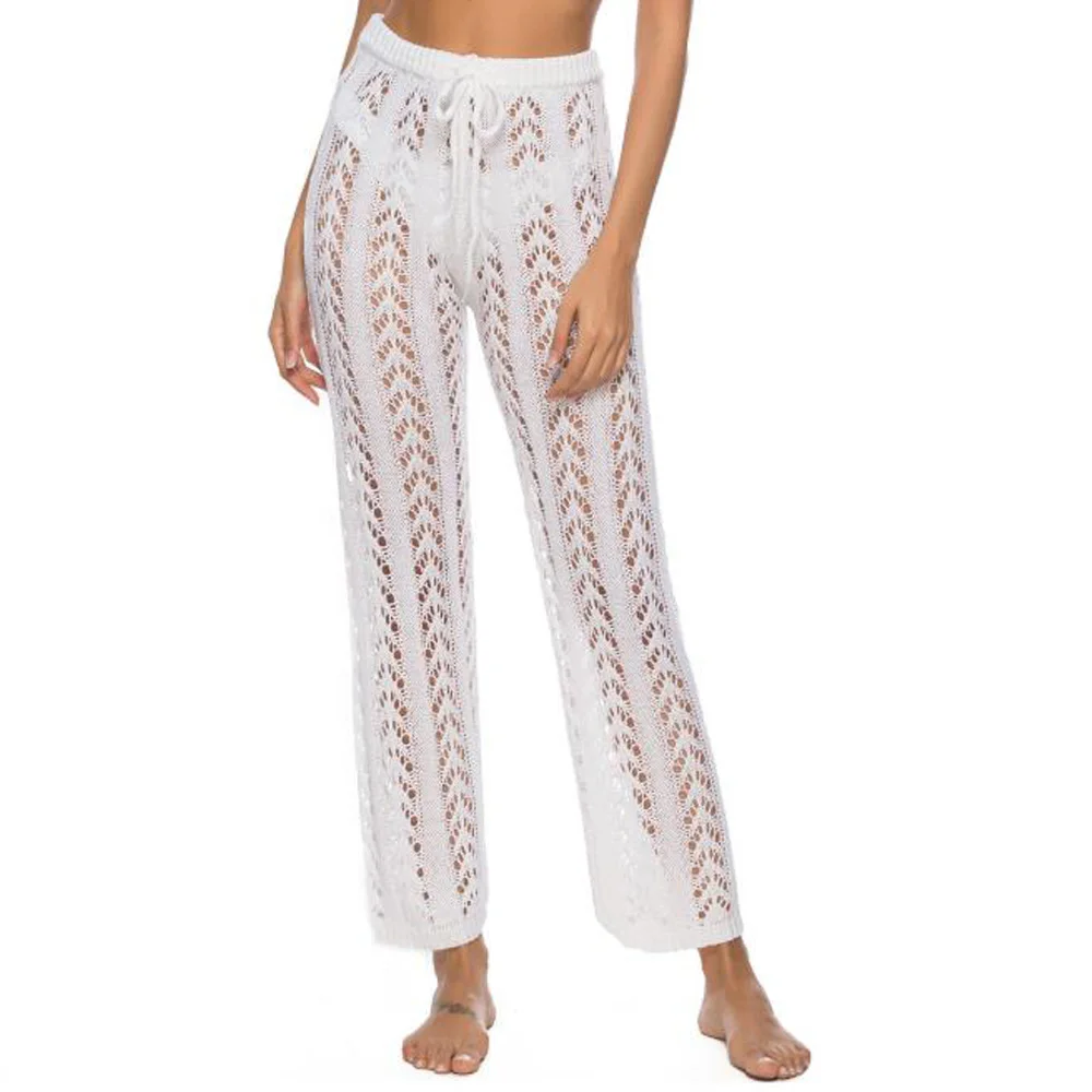 White Hollow Out Crochet Knitted Stretchy Sexy Pants Trousers Women Streetwear High Waist Loose Long Straight Pants
White Hollow Out Crochet Knitted Stretchy Sexy Pants Trousers Women Streetwear High Waist Loose Long Straight Pants