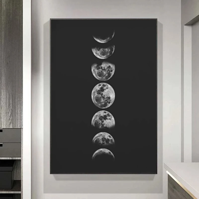 Minimalist Full Moon Poster Art Black White Moon Phases Prints Solar System Canvas Painting Picture for Living Room Decoration
Minimalist Full Moon Poster Art Black White Moon Phases Prints Solar System Canvas Painting Picture for Living Room Decoration