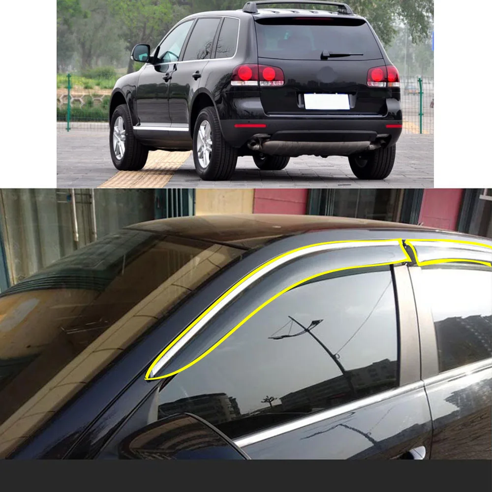 Car Sticker Plastic Window Glass Wind Visor Rain/Sun Guard Vent For VW Volkswagen Touareg 2004-2005 2006 2007 2008 2009-2010 
Car Sticker Plastic Window Glass Wind Visor Rain/Sun Guard Vent For VW Volkswagen Touareg 2004-2005 2006 2007 2008 2009-2010
