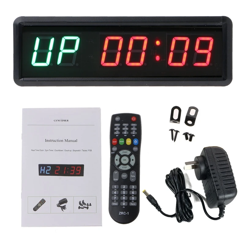 1.5 Inch 6-digit Gym Timer Stopwatch with Remote for Gym Fitness Training Ideal Interval Timer Clock Red and Green 37ME
1.5 Inch 6-digit Gym Timer Stopwatch with Remote for Gym Fitness Training Ideal Interval Timer Clock Red and Green 37ME