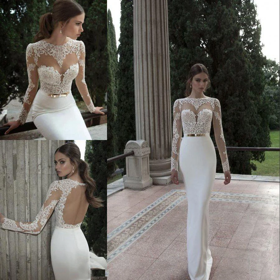 Vestido De Noiva Sheath Wedding Dresses Spring High Neck Long Sleeve Sheer Lace Backless Bridal Gowns 2021 White Dress
Vestido De Noiva Sheath Wedding Dresses Spring High Neck Long Sleeve Sheer Lace Backless Bridal Gowns 2021 White Dress