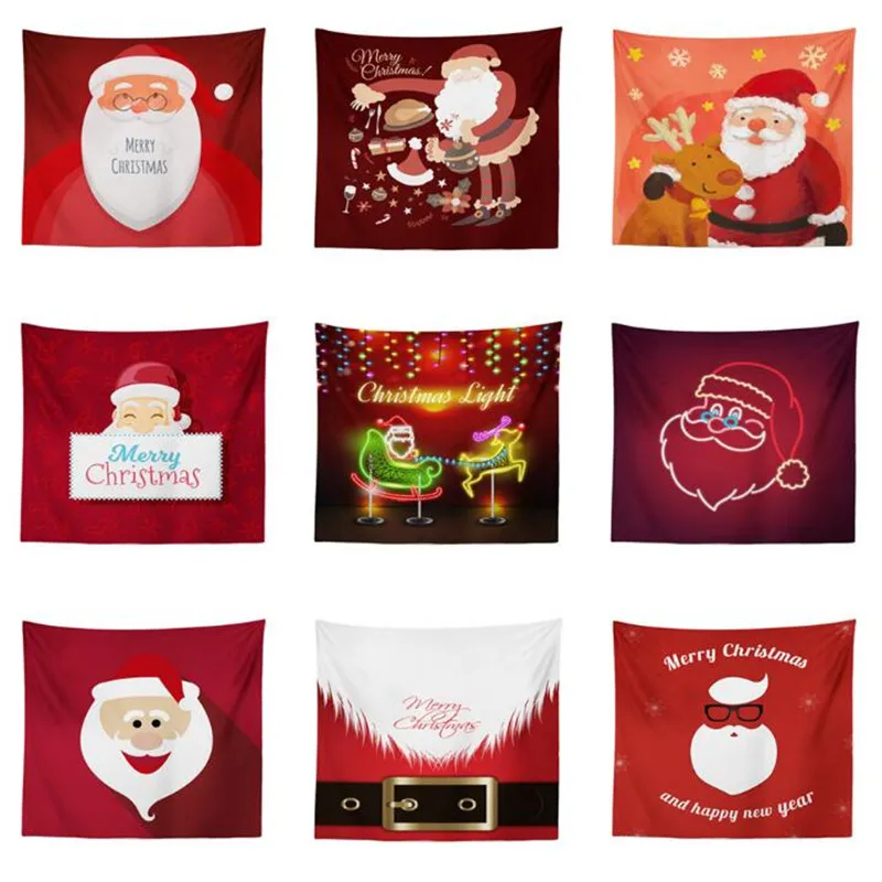 

2021 New Christmas Series Santa Claus Patterned Tapestry TV Background wall Landscape tapestry Polyester Cloth Wall Hanging