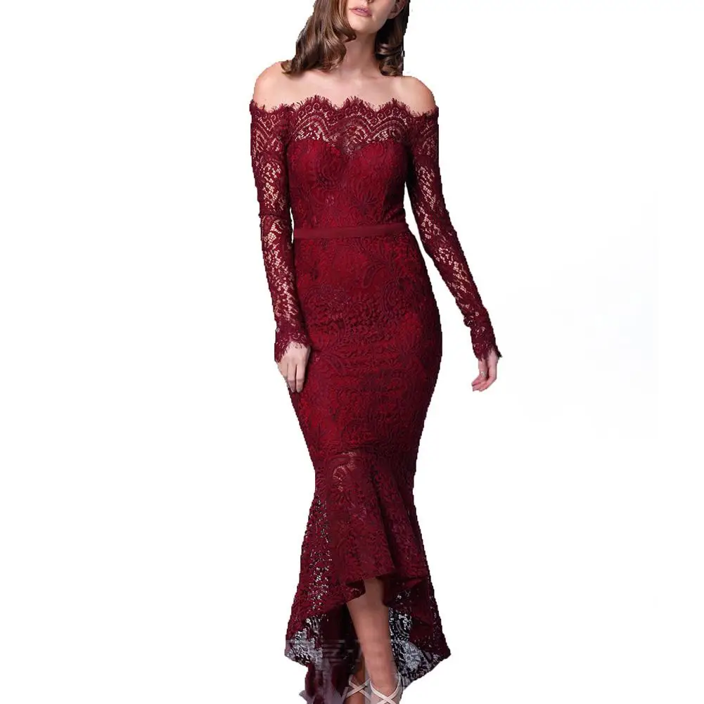 Sexy Summer Beach Women Dress Long Sleeve Off Shoulder Lace Mermaid Cocktail Wedding Party Bodycon Dress 2022
Sexy Summer Beach Women Dress Long Sleeve Off Shoulder Lace Mermaid Cocktail Wedding Party Bodycon Dress 2022