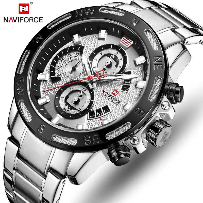 Mens Watches NAVIFORCE Top Luxury Brand Men Fashion Stainless Steel Quartz Watch Male Army Military Sport Chronograph Wristwatch
Mens Watches NAVIFORCE Top Luxury Brand Men Fashion Stainless Steel Quartz Watch Male Army Military Sport Chronograph Wristwatch