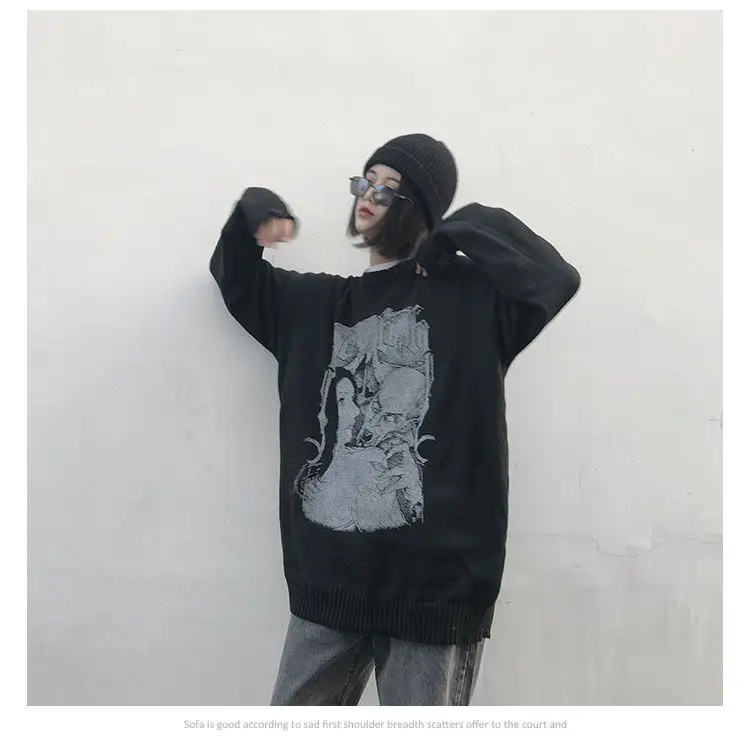 Vintage Fashion O Neck Long Sleeve Pullovers Jumpers Printed Loose Sweater Women Harajuku BF Knit Tops Streetwear
Vintage Fashion O Neck Long Sleeve Pullovers Jumpers Printed Loose Sweater Women Harajuku BF Knit Tops Streetwear