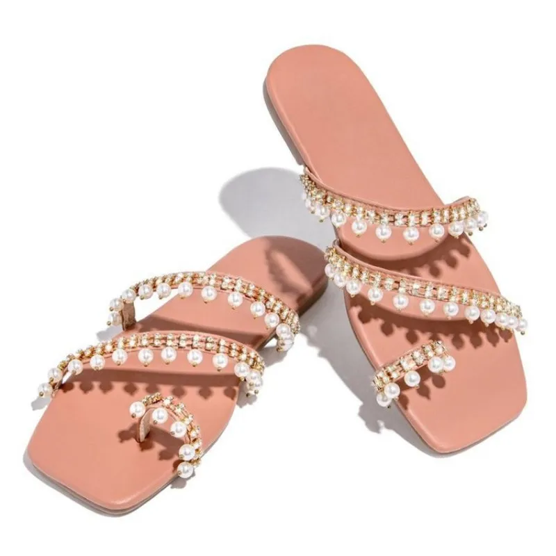 2021 Women's Flip Flops New Fashion Pearl Flat Sandals Slides Female Summer Casual Beach Slippers Ladies Shoes Big Size
2021 Women's Flip Flops New Fashion Pearl Flat Sandals Slides Female Summer Casual Beach Slippers Ladies Shoes Big Size