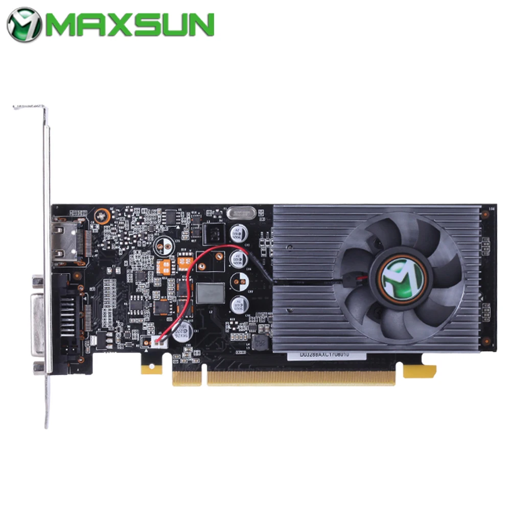 Видеокарта MAXSUN GT1030 heavy hammer 2G M.4 64 бит 6000 МГц 1227 1468 HDMI DVI 14 нм 384 шт. DirectX12 PWM GP108