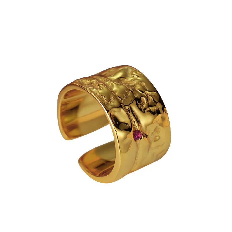 Korean version of simple S925 sterling silver irregular texture women's ring ins opening inlaid zircon index finger ring
Korean version of simple S925 sterling silver irregular texture women's ring ins opening inlaid zircon index finger ring