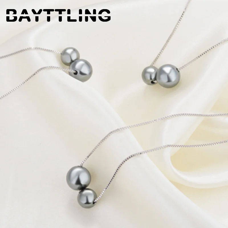 BAYTTLING Silver Color 2 Gray Pearl Pendant Necklace For Woman Fashion Wedding Jewelry Pearl Necklace Gift
BAYTTLING Silver Color 2 Gray Pearl Pendant Necklace For Woman Fashion Wedding Jewelry Pearl Necklace Gift
