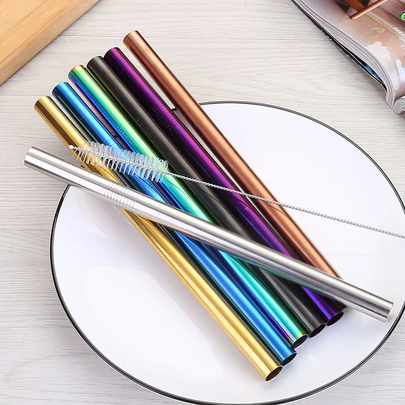 215*12mm Stainless Steel Straw Pearl Milk Tea Straw Reusable Straight Straws Creative Cute Useful Straight Straws Plastic Sucker
215*12mm Stainless Steel Straw Pearl Milk Tea Straw Reusable Straight Straws Creative Cute Useful Straight Straws Plastic Sucker