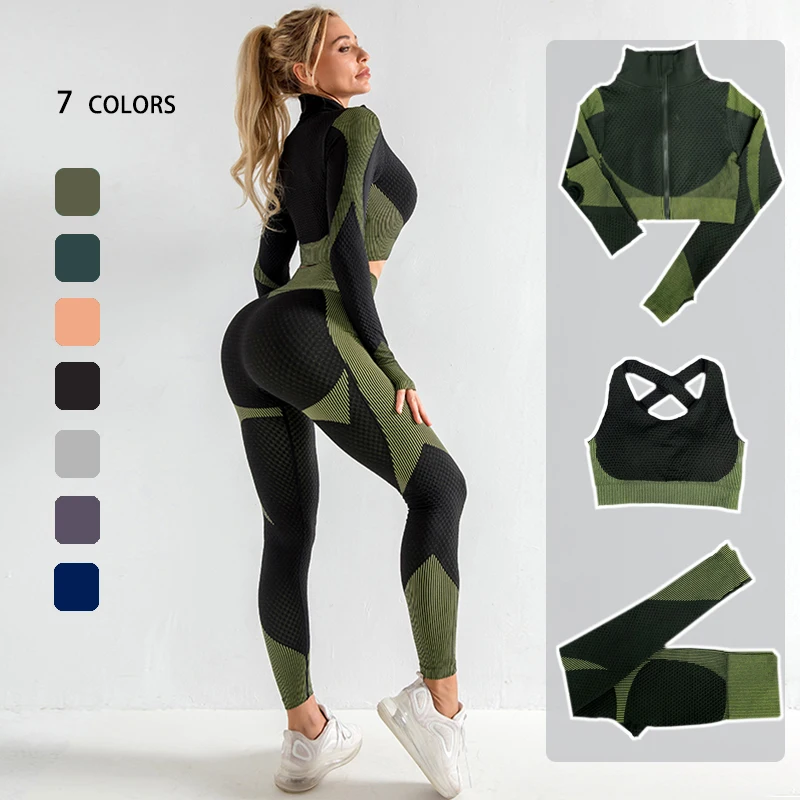 Seamless Women Yoga Sets Female Sport Gym Suits Wear Running Clothes Women Fitness Sport Yoga Suit Long Sleeve Yoga Clothing
Seamless Women Yoga Sets Female Sport Gym Suits Wear Running Clothes Women Fitness Sport Yoga Suit Long Sleeve Yoga Clothing