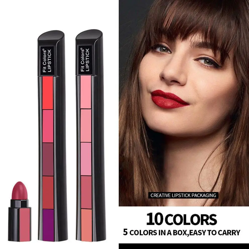 Matte 5-color Lipstick Combination 5-section Matte Velvet Color Lasting Waterproof Sexy Non-stick Cup Lip Gloss Lipstick
Matte 5-color Lipstick Combination 5-section Matte Velvet Color Lasting Waterproof Sexy Non-stick Cup Lip Gloss Lipstick