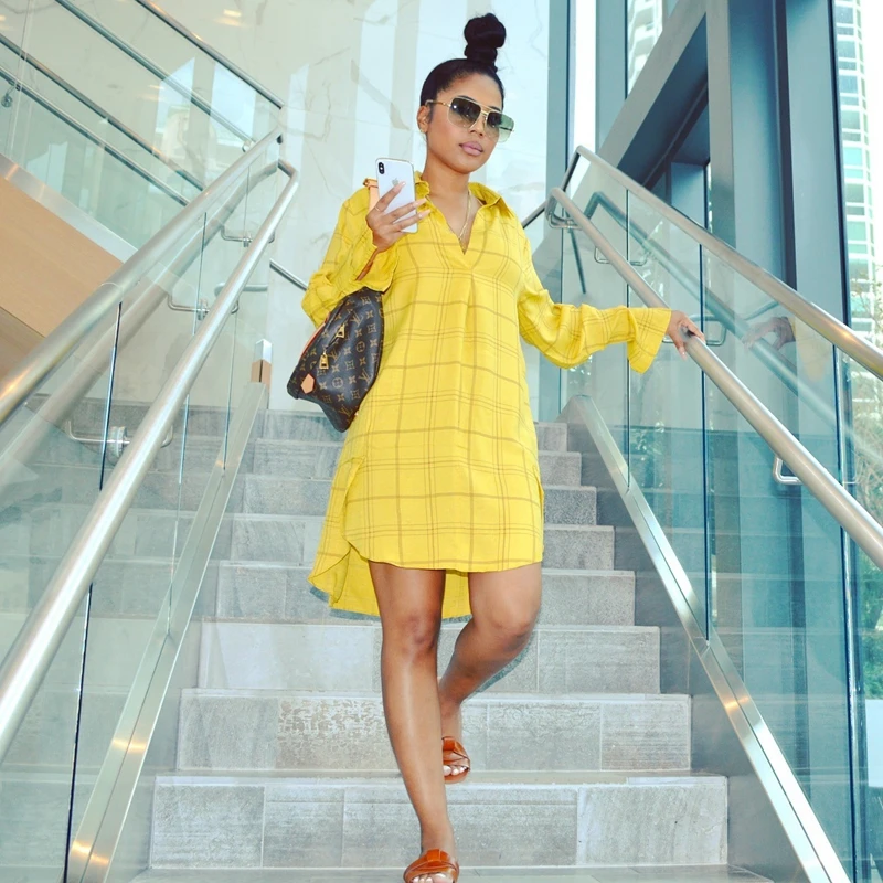 Plaid Button Up Shirt Dress Long Sleeve Fall Clothes for Women Casual Blouse Tops Yellow Elegant Cute Club Mini Dresses
Plaid Button Up Shirt Dress Long Sleeve Fall Clothes for Women Casual Blouse Tops Yellow Elegant Cute Club Mini Dresses