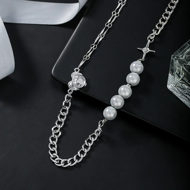 Fashion Asymmetric Pearl Stitching Necklace For Women Cross Clavicle Chain Collar Personality Choker Party Jewelry Gifts 2021
Fashion Asymmetric Pearl Stitching Necklace For Women Cross Clavicle Chain Collar Personality Choker Party Jewelry Gifts 2021