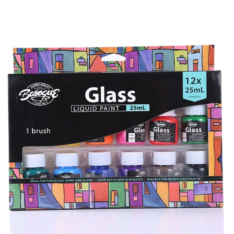 12 x 25ml Heavy Body Colors Rich Pigments Glass Paint Set for Painting Canvas Crafts
12 x 25ml Heavy Body Colors Rich Pigments Glass Paint Set for Painting Canvas Crafts