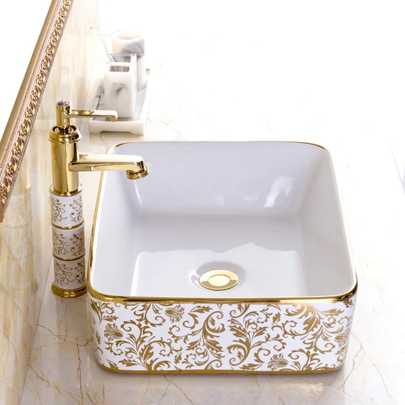 Ceramic Washbasin Bathroom Sink European Style Luxury Washbasin Sink Combination Drainage-free High-quality Household Wash Basin
Ceramic Washbasin Bathroom Sink European Style Luxury Washbasin Sink Combination Drainage-free High-quality Household Wash Basin