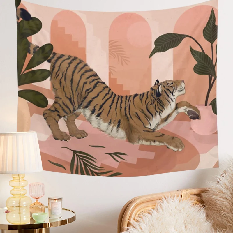 Pink Jungle Tiger Ainmal Cartoon Tapestry for Dorm Room Decoration Bedroom Decor INS Painting Wall Hanging Boho Decor Wall Cloth
Pink Jungle Tiger Ainmal Cartoon Tapestry for Dorm Room Decoration Bedroom Decor INS Painting Wall Hanging Boho Decor Wall Cloth