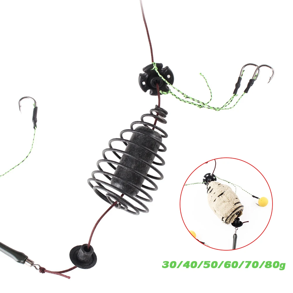 Fishing Bait Carp Cage Inline Method Feeder Spring Hook 30-80g Weighted Feeder Hook Artificial New Lure Carp Fishing Accessories
Fishing Bait Carp Cage Inline Method Feeder Spring Hook 30-80g Weighted Feeder Hook Artificial New Lure Carp Fishing Accessories