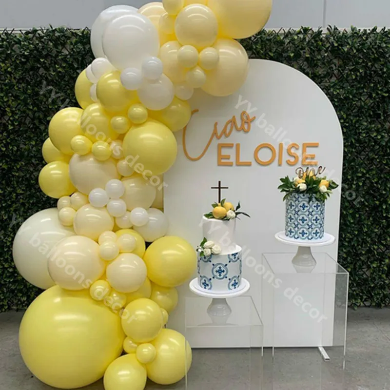 Macaron желтый латексный DIY воздушный шар набор для арки детский душ белый