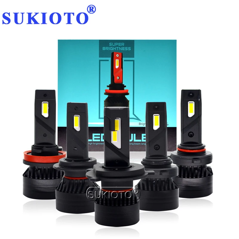 Фото SUKIOTO 1 комплект F3 светодиодный головной светильник H4 H7 H8 H11 9005 HB3 9006 Автомобильный
