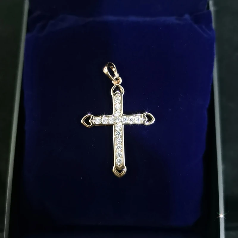 Elegant Hollow Heart Cross Neck Pendant For Women Cute Copper Gilded Zircon Necklace Rhinestone Jewelry Naszyjnik Collier
Elegant Hollow Heart Cross Neck Pendant For Women Cute Copper Gilded Zircon Necklace Rhinestone Jewelry Naszyjnik Collier