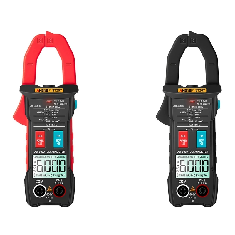 Promotion! ANENG 2 Pcs ST207 Bluetooth Clamp Meter 6000 Count DC/AC RMS Multimeter Hz Capacitance Voltage Tester, Black & Red-Bl
Promotion! ANENG 2 Pcs ST207 Bluetooth Clamp Meter 6000 Count DC/AC RMS Multimeter Hz Capacitance Voltage Tester, Black & Red-Bl
