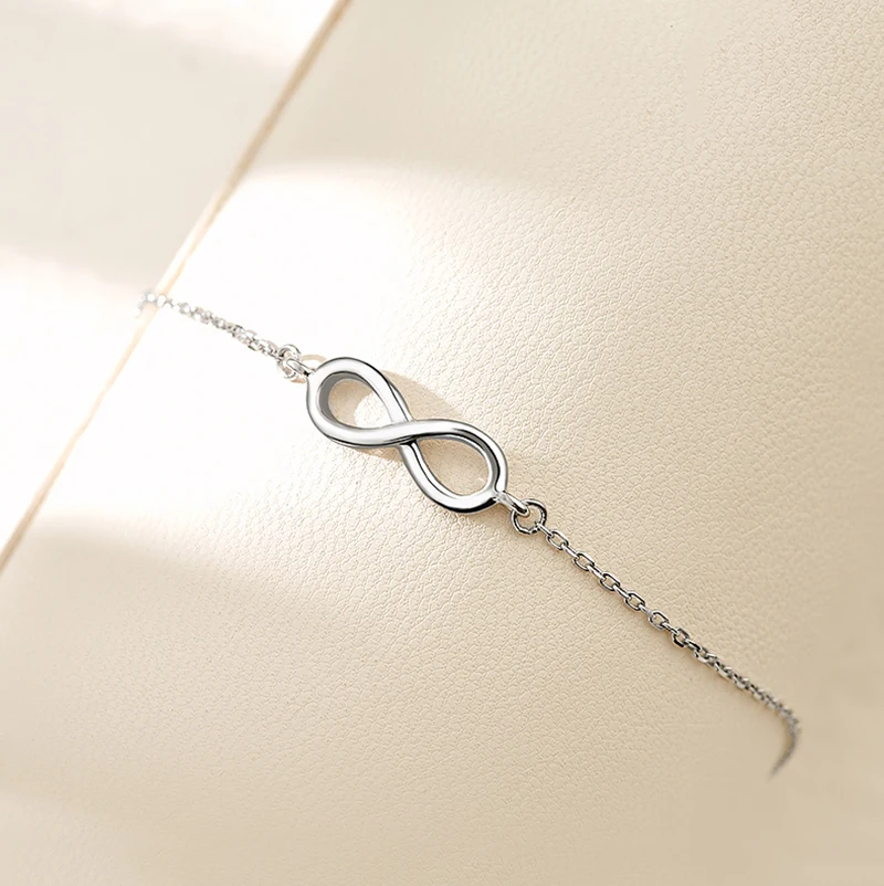 Новые простые модные Кристаллы от Swarovski-Elements браслет серебряный цвет Бесконечная