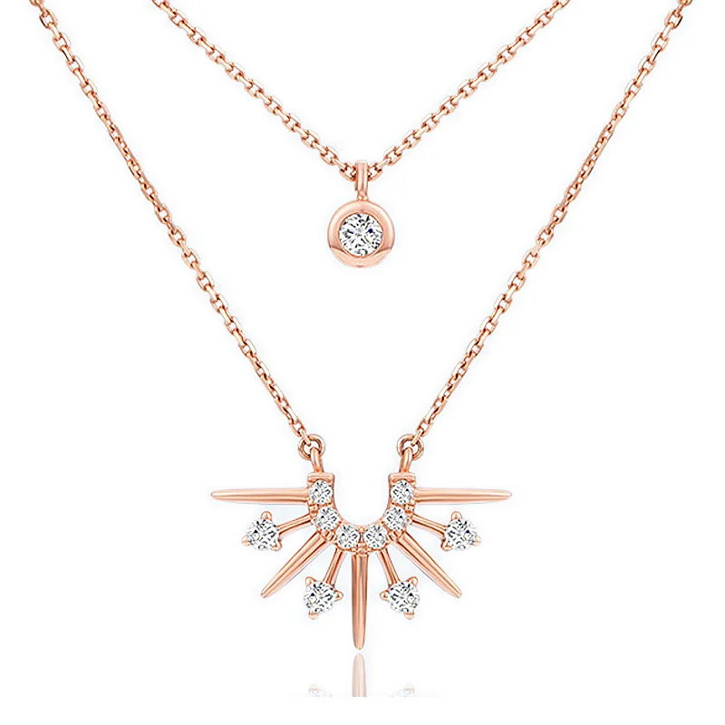 Fashion Double Layer Sunrise Necklace Micro-Inlaid S925 Silver Ornaments Adjustable Fairy Necklace
Fashion Double Layer Sunrise Necklace Micro-Inlaid S925 Silver Ornaments Adjustable Fairy Necklace