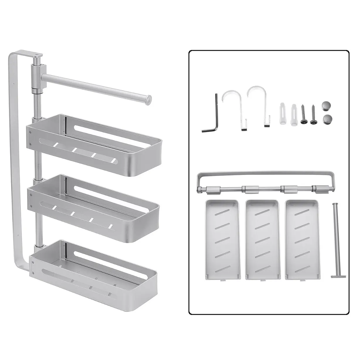 4-Tier Wall Mounted Storage Holder Aluminum Kitchen Seasoning Rack Shelf Bathroom Toiletries Holder Home Organization Shelfs
4-Tier Wall Mounted Storage Holder Aluminum Kitchen Seasoning Rack Shelf Bathroom Toiletries Holder Home Organization Shelfs