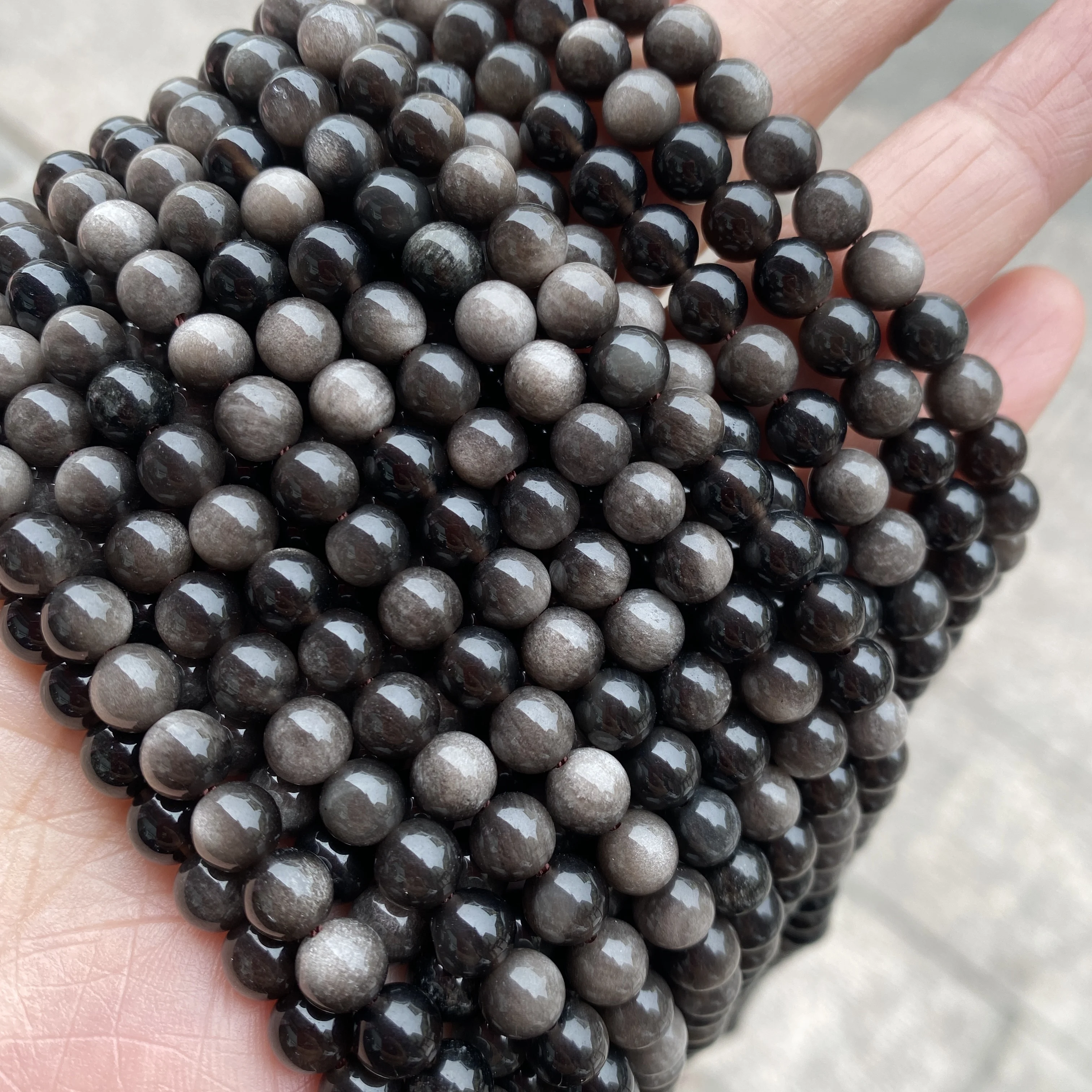 Slivers Sheen Obsidian Stone Beads Natural Reflective Gem Stone 6/8/10mm Loose Round Silvers Black Obsidian Beads DIY Jewelry
Slivers Sheen Obsidian Stone Beads Natural Reflective Gem Stone 6/8/10mm Loose Round Silvers Black Obsidian Beads DIY Jewelry