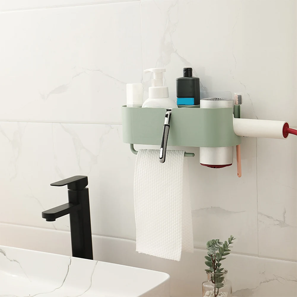 Wall Mounted Bathroom Organizer Water-Resitant Hairdryer Holder Towel Hanger Shampoo Stand
Wall Mounted Bathroom Organizer Water-Resitant Hairdryer Holder Towel Hanger Shampoo Stand